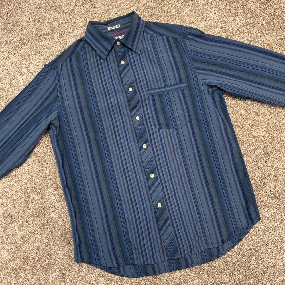 R&G London Robert Graham Button Shirt Men‎ Size Small Striped Pocket Cotton
